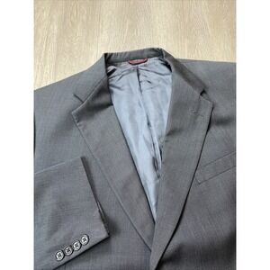 Hart Schaffner Marx Men's Two Button Mid Length Collared Blazer Gray Size 46R‎